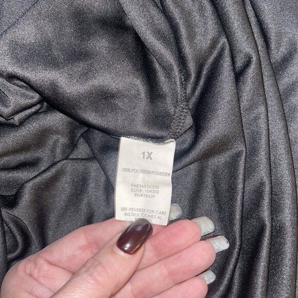 Speechless Blue Floral Long Bell Sleeve Boho Country Pullover Tunic Dress 1X - Picture 8 of 9